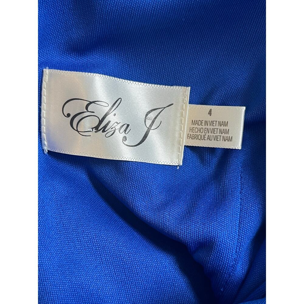 Womens Eliza J Cobalt Blue Scuba Stretch Sleeveless Formal Cocktail Dress Size 4 - Picture 4 of 8